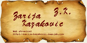 Zarija Kazaković vizit kartica